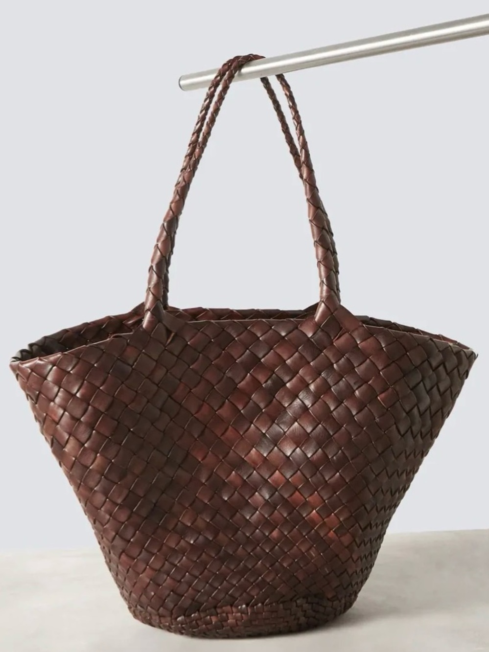 Dragon Diffusion Handwoven Leather Tote - Dark Brown